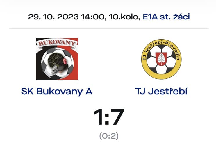 SK Bukovany A – TJ Jestřebí 1:7