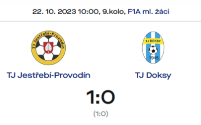 TJ Jestřebí-Provodín – TJ Doksy 1:0